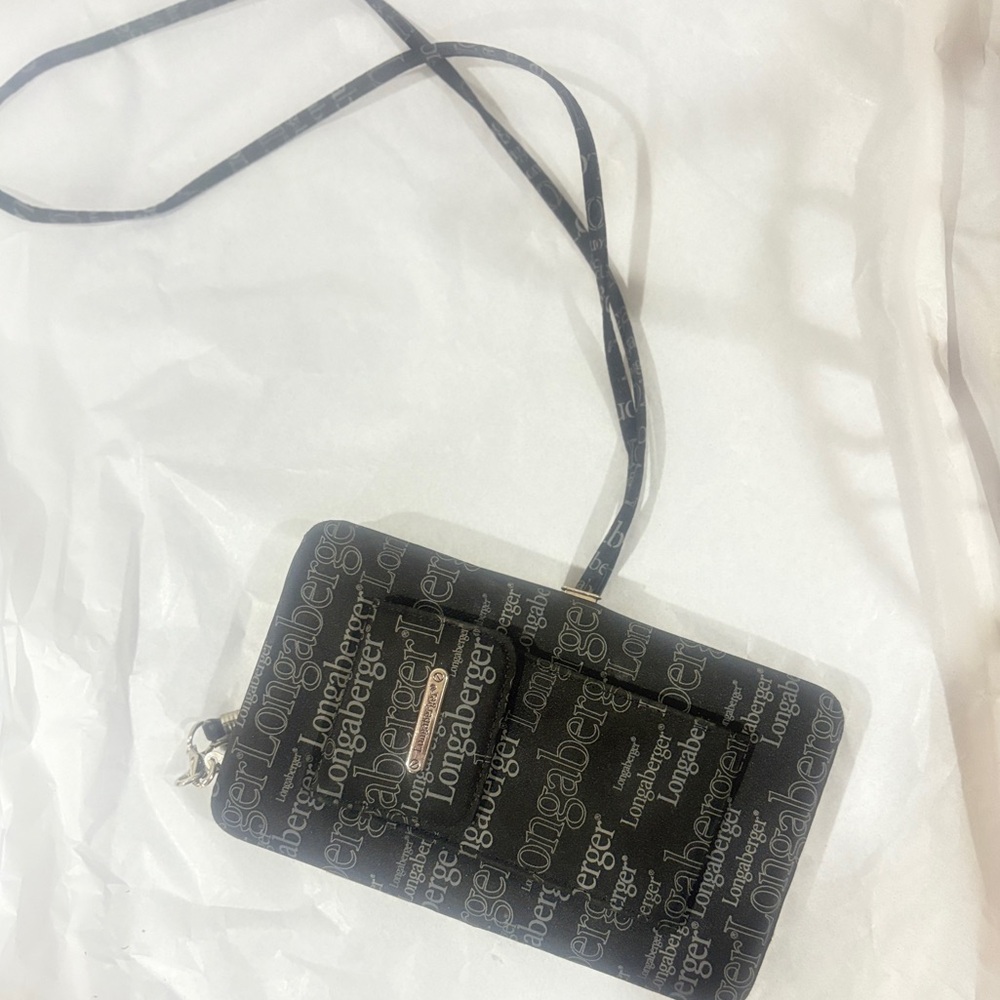Longaberger Black Logo Crossbody new without tags rare design and item